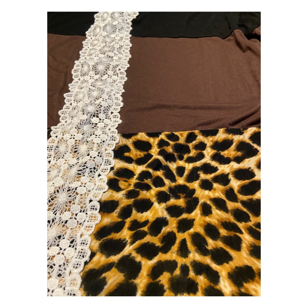 NWOT Black, Brown and Leopard Tunic, Size XL - Picture 5 of 5